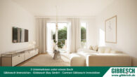 Beispiel Wohnung09 Wohnzimmer mit Logo - Neubau: Großzügige 3-Zimmerwohnung mit Aufzug und Tiefgarage