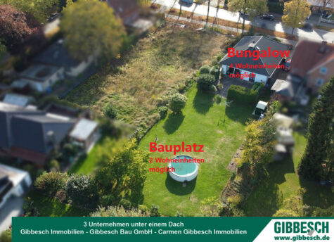 1.051 m² Grundstück mit Bungalow + Bauplatz oder 2 Bauplätzen für 4 + 2 Wohneinheiten, 22927 Großhansdorf / Schmalenbeck, Bungalow
