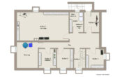 1.051 m² Grundstück mit Bungalow + Bauplatz oder 2 Bauplätzen für 4 + 2 Wohneinheiten - Grundriss Kellergeschoss beschriftet mit beheizbaren Räumen