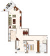 Grundriss II.OG - Endetage - Top renovierte 3-Zi.-Whg. * ruhige Citylage *TG-Stellpl.* Balkon * toller Grundriss Endetage II.OG